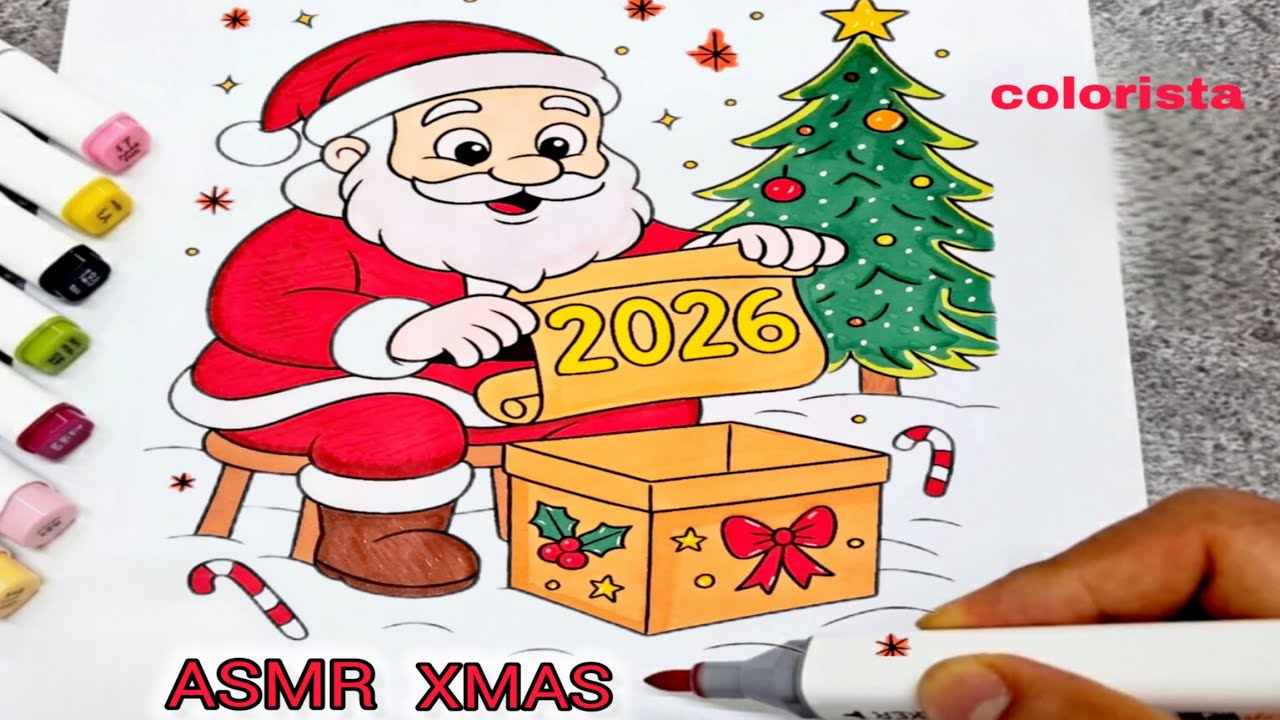Santa Reveals 2026 🎁 | Relaxing Christmas ASMR Coloring for Deep Calm