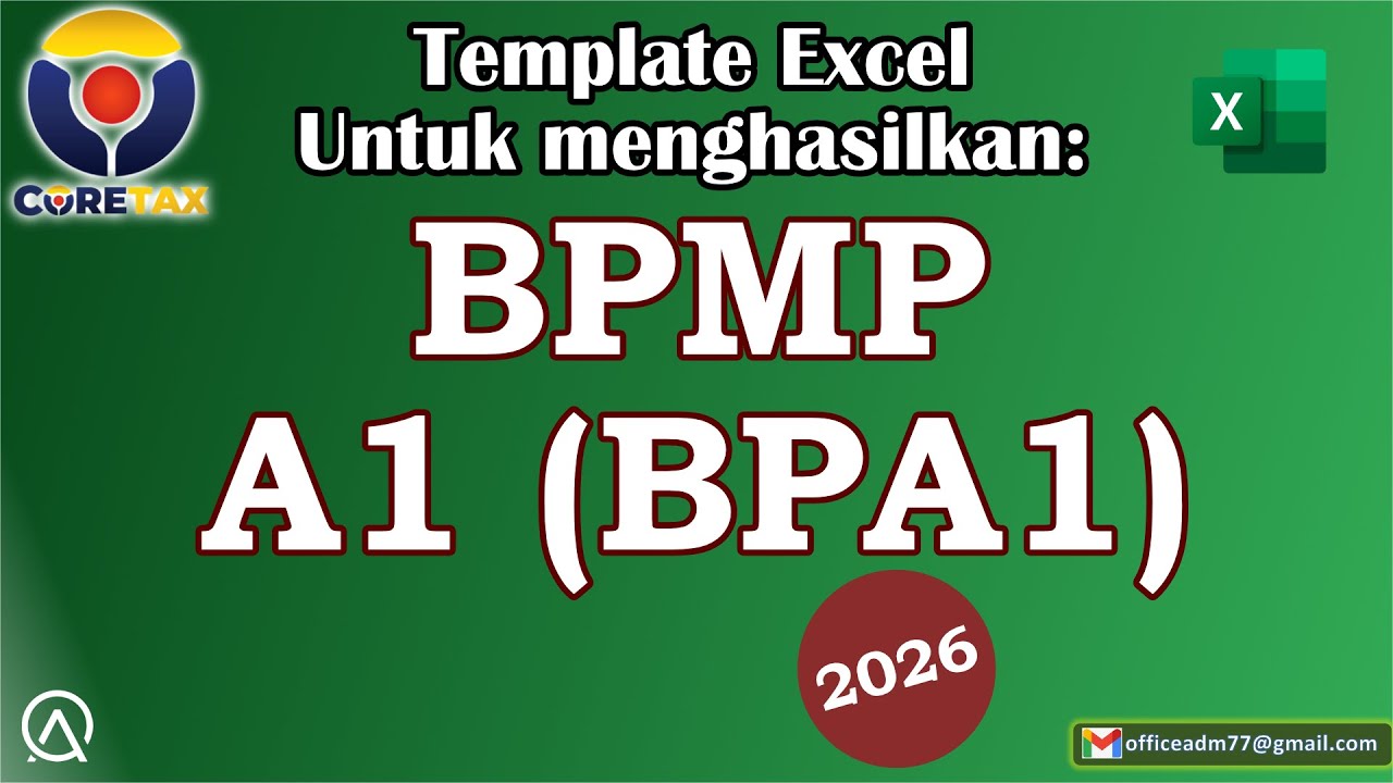 Coretax - Kertas Kerja Perhitungan PPh 21 Pegawai Tetap | Isian Template XML BPA1 dan BPMP