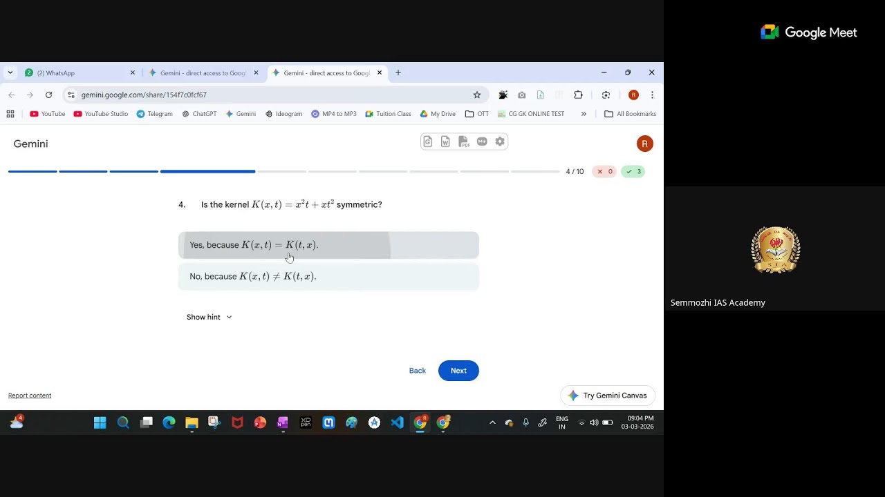 Number Theory | Integral Equation | CSIR NET | TNSET | Semmozhi IAS Academy