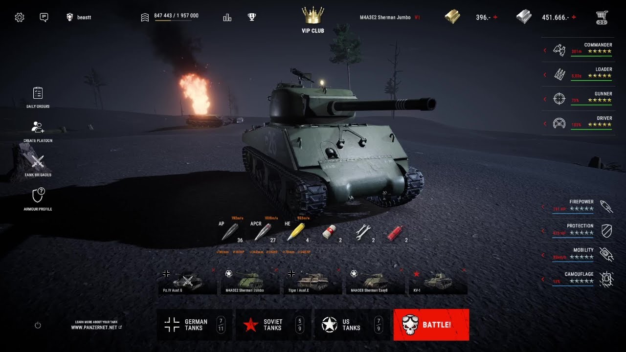 Panzerkampf - M4A3E2 Sherman Jumbo - Baby Super Pershing