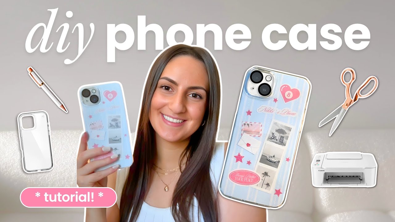 how to make an aesthetic DIY collage phone case! *easy* (step by step tutorial and FREE template)