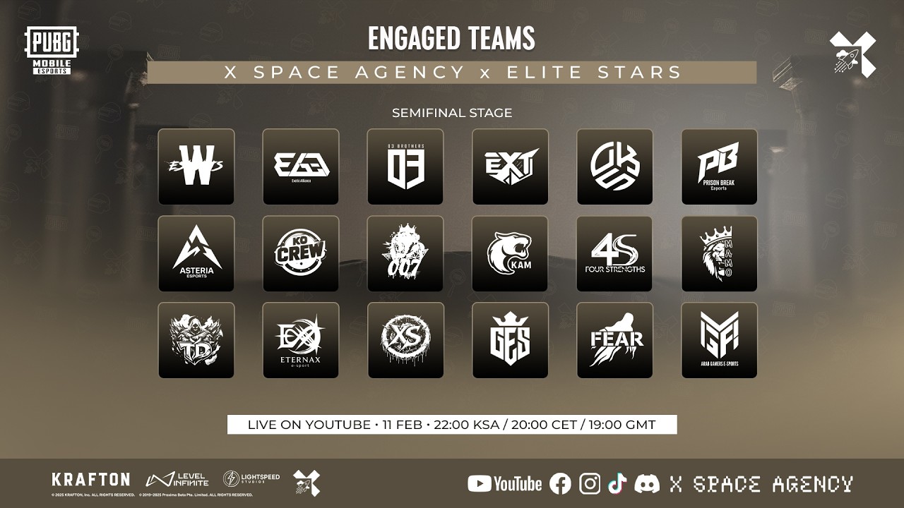 [EN] X SPACE AGENCY ELITE STARS SEMIFINALS GROUP B | #pubgmobile  #pubgtournament #livestream