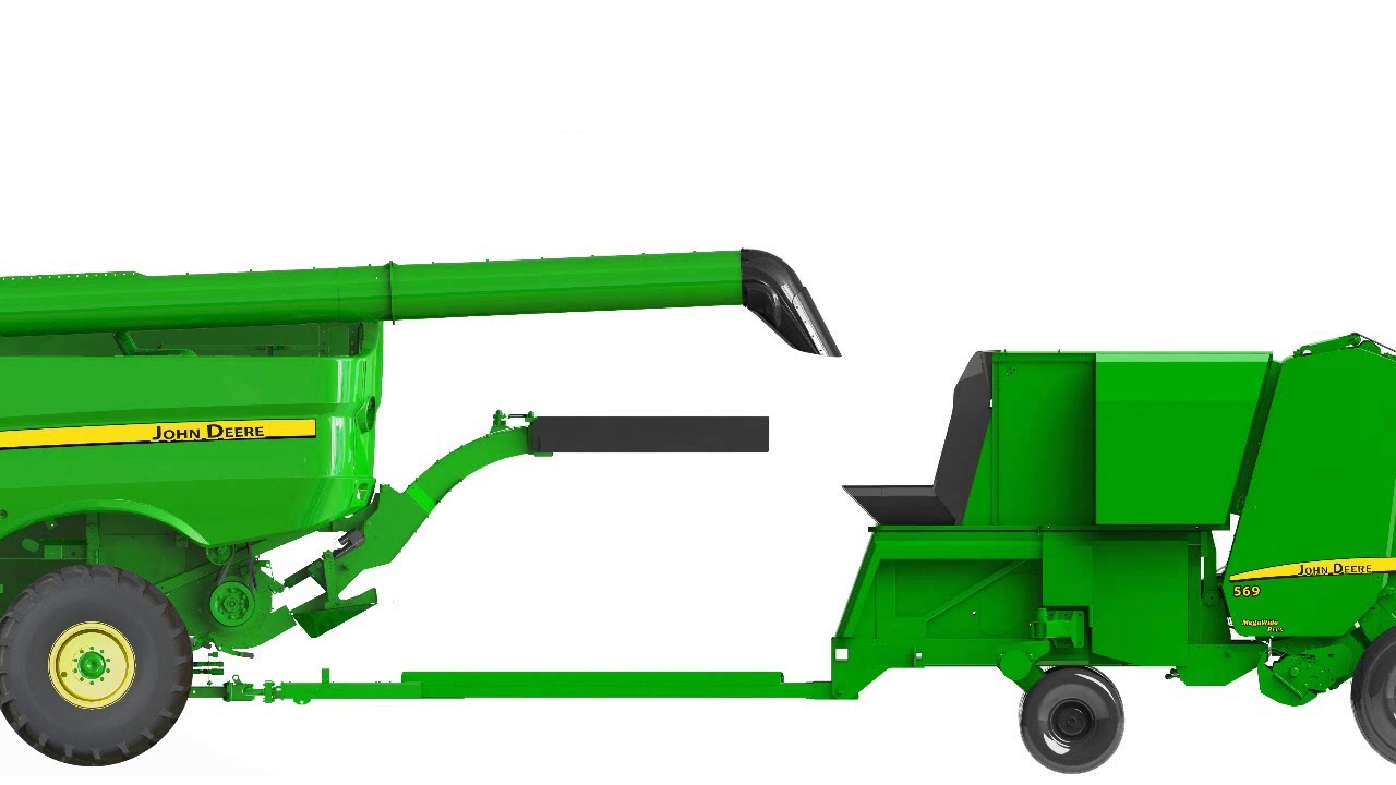 Hillco Single Pass Round Bale System for John Deere Combines and Balers