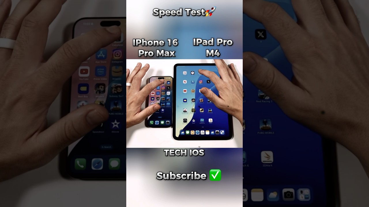 iPhone 16 Pro Max vs iPad Pro M4 Speed Test 🚀 | Ultimate Apple Showdown!#shorts #viralvideo