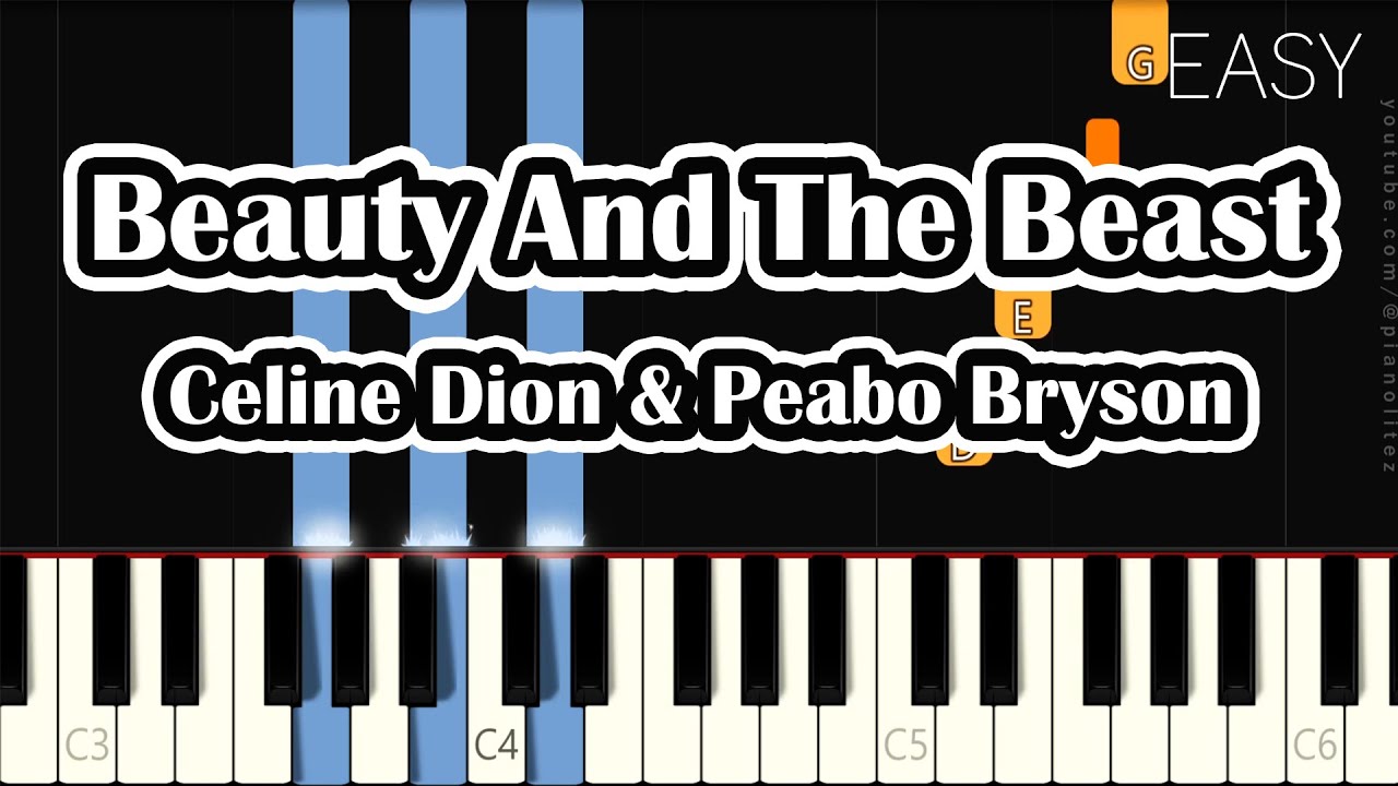 Beauty And The Beast – Celine Dion & Peabo Bryson | EASY PIANO TUTORIAL | SLOW VERSION