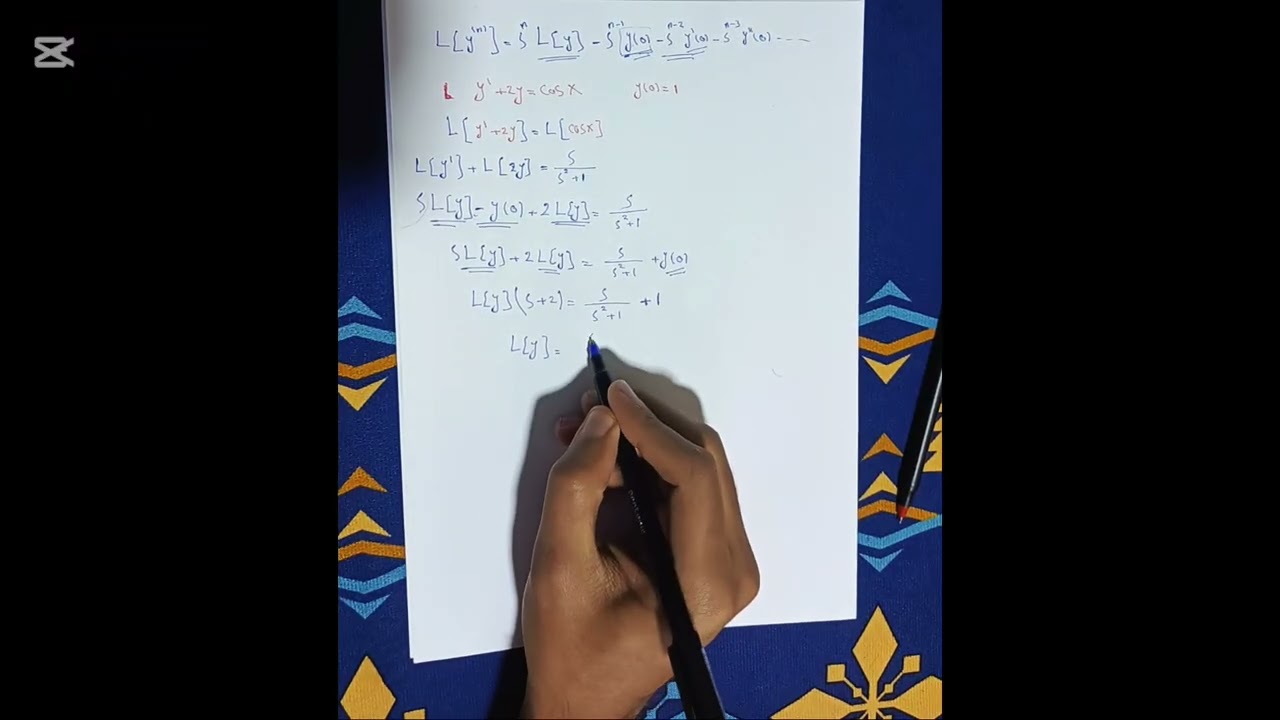ايجاد حل المعادلة التفاضلية باستعمال تحويل لابلاس