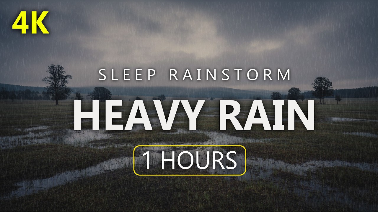 Fall Asleep Quickly Amidst Heavy Rain in the Fields | Sleep Soundly and Relax