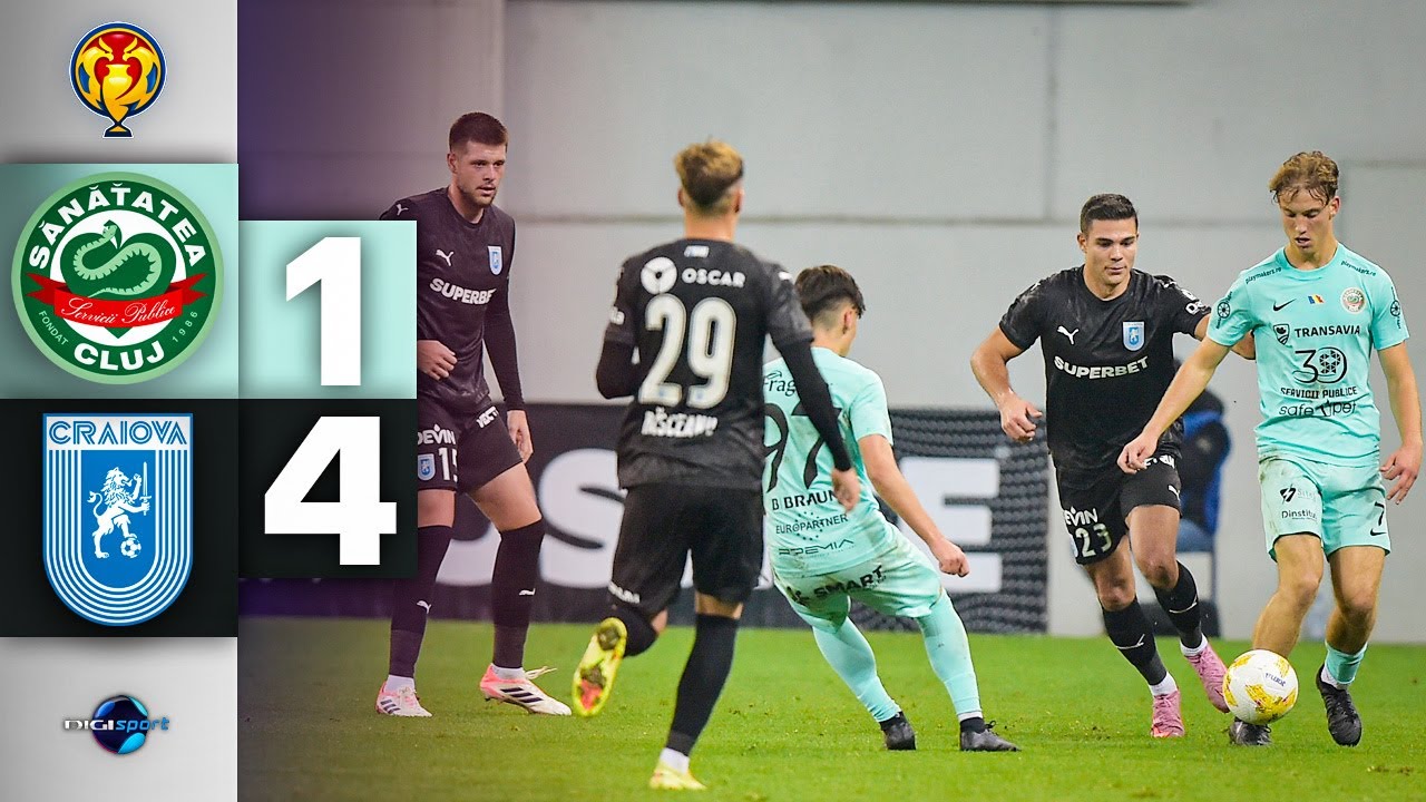 Sănătatea Cluj - Universitatea Craiova 1-4. Oltenii au revenit după ce au fost conduși la pauză