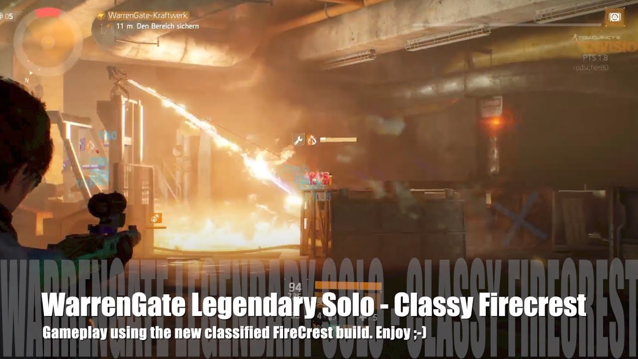 The Division 1.8 (PTS) - WarrenGate Legendary Solo - with classified FIRECREST build