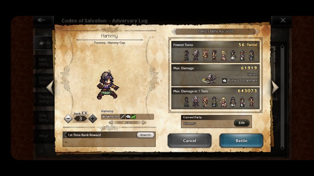 Octopath COTC Hammy EX3 in 56T