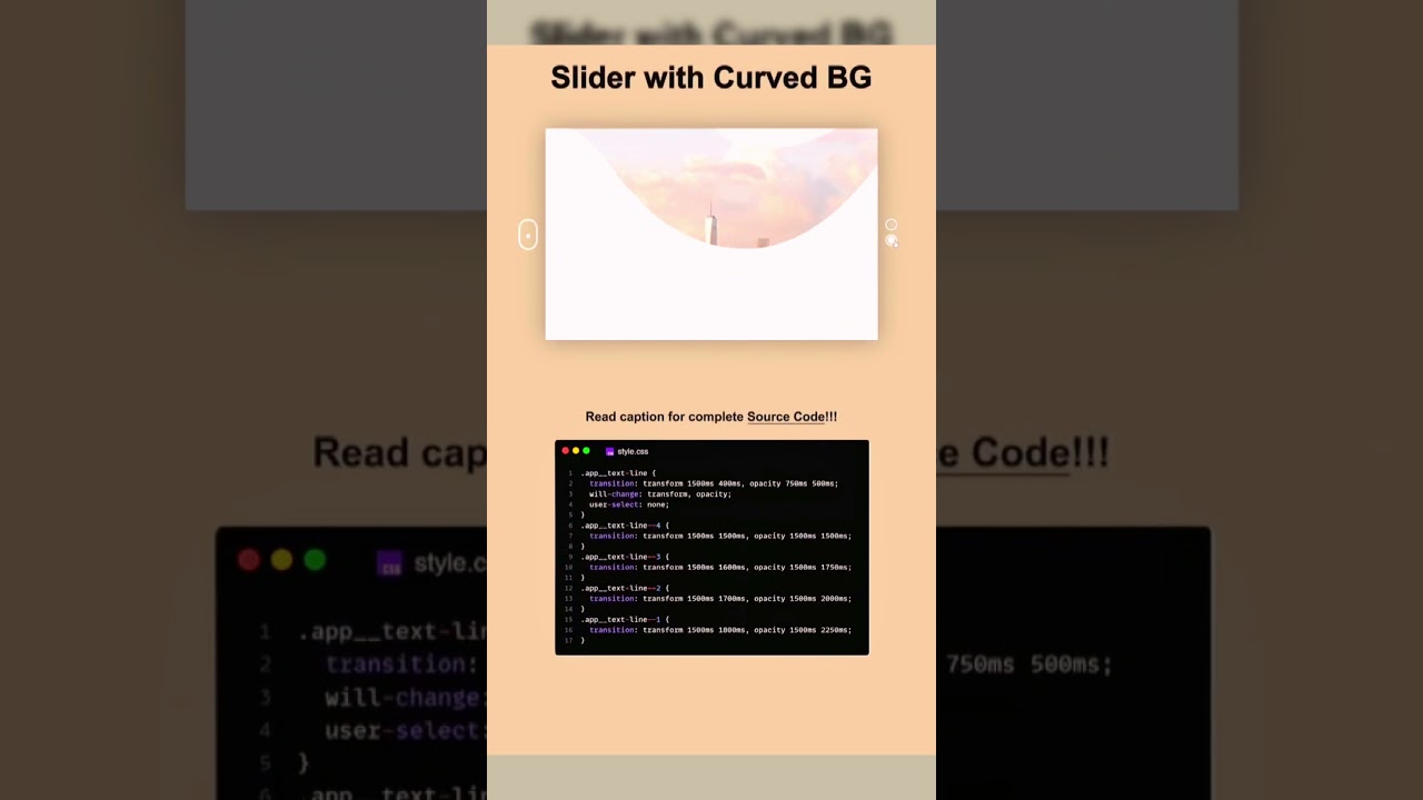 🎢 Curved Background Slider 2025! 💻✨ | Stunning HTML, CSS, & JS Design||#shorts #2025 #htmlcssjs #js