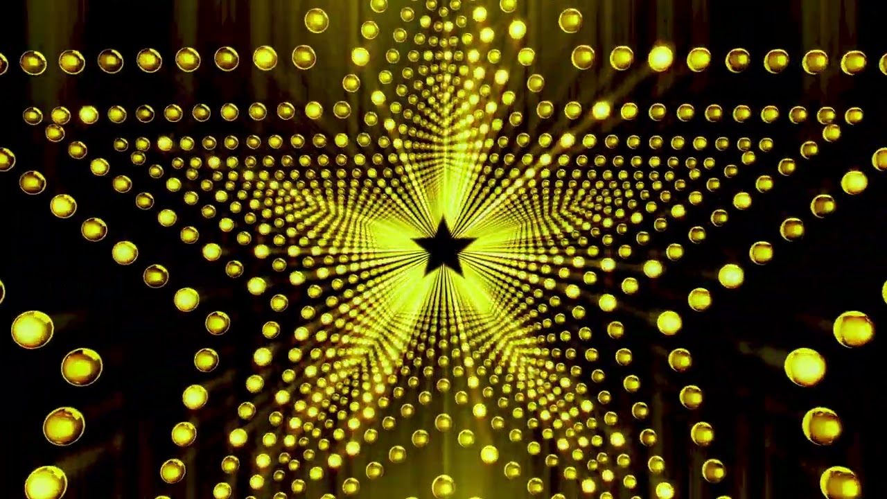 Golden Star Light Loop 4K &ndash; 1 Hour Seamless Visual &ndash; No Sound &ndash; DJ / Party Background