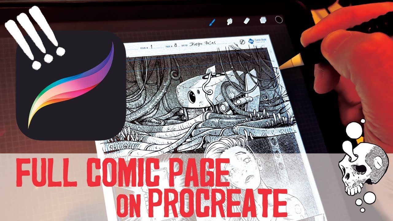 Drawing a FULL COMIC PAGE on PROCREATE - johnkillink