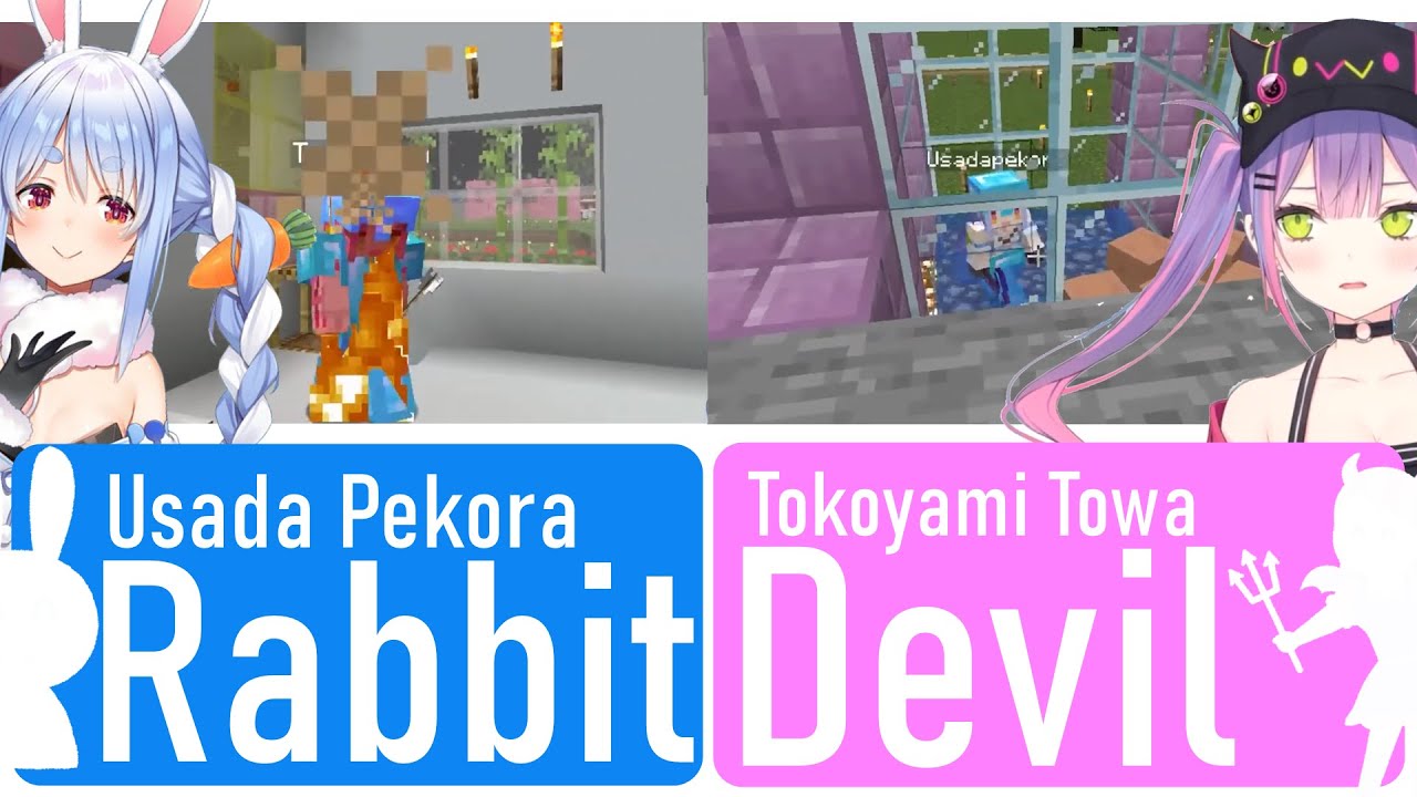 [Tokoyami Towa] Rabbit vs Devil [Usada Pekora, Hololive Eng Sub]