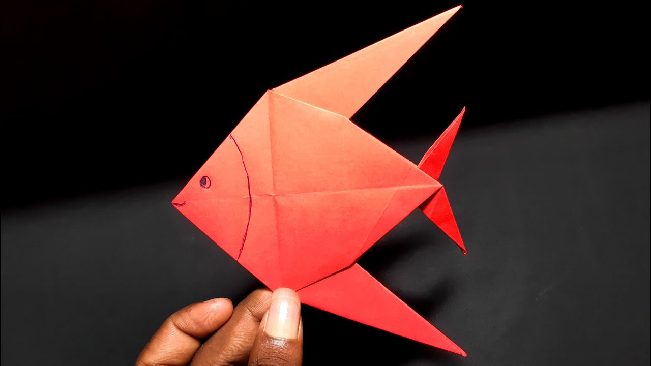 How to make an Origami Fish (Paper fish) with A4 paper - Origami tutorial