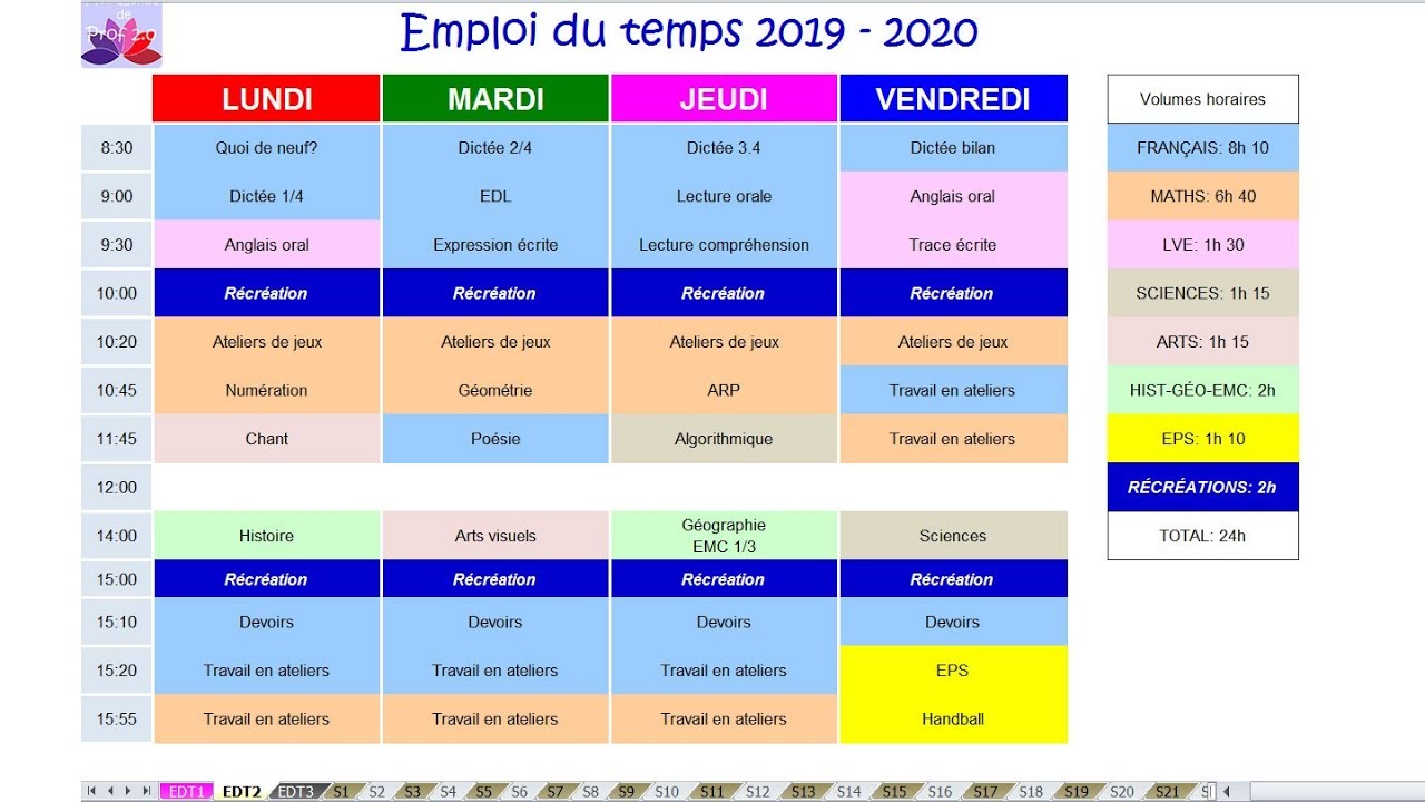 Emploi du temps num&eacute;rique  pour les professeurs des &eacute;coles