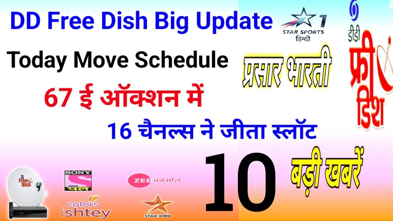 DD Free Dish Update /Hindi Move Schedule /67 E Auction 16 Channel Won Slots/DD Free Dish Ki Jankari
