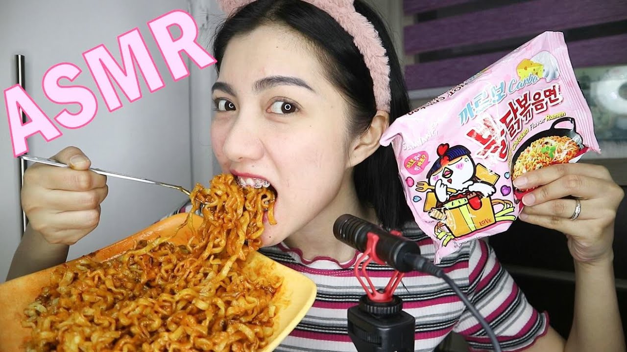 Spicy Noodles Carbonara Flavor ASMR?!