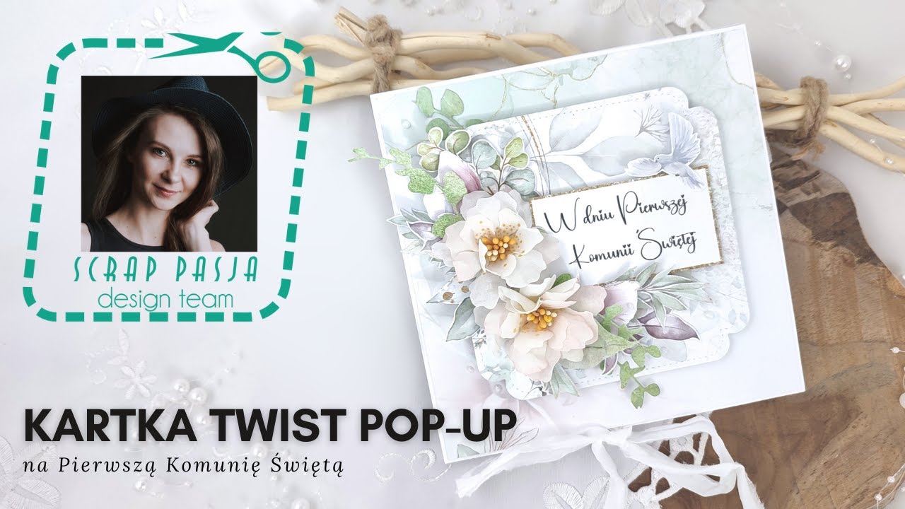 Kartka twist pop-up na Pierwszą Komunię Świętą