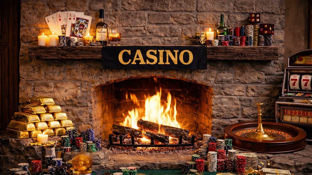 Ambient TV 4K HD - Ambiance TV 4K HD - Feu cheminée - Thème Jeux Casino Roulette