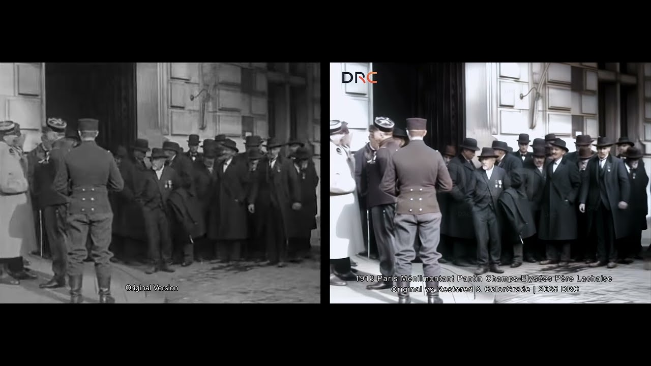 Paris 1918 in Color: The Final Days of World War I Before the Armistice Restored in AI 4K Footage HD