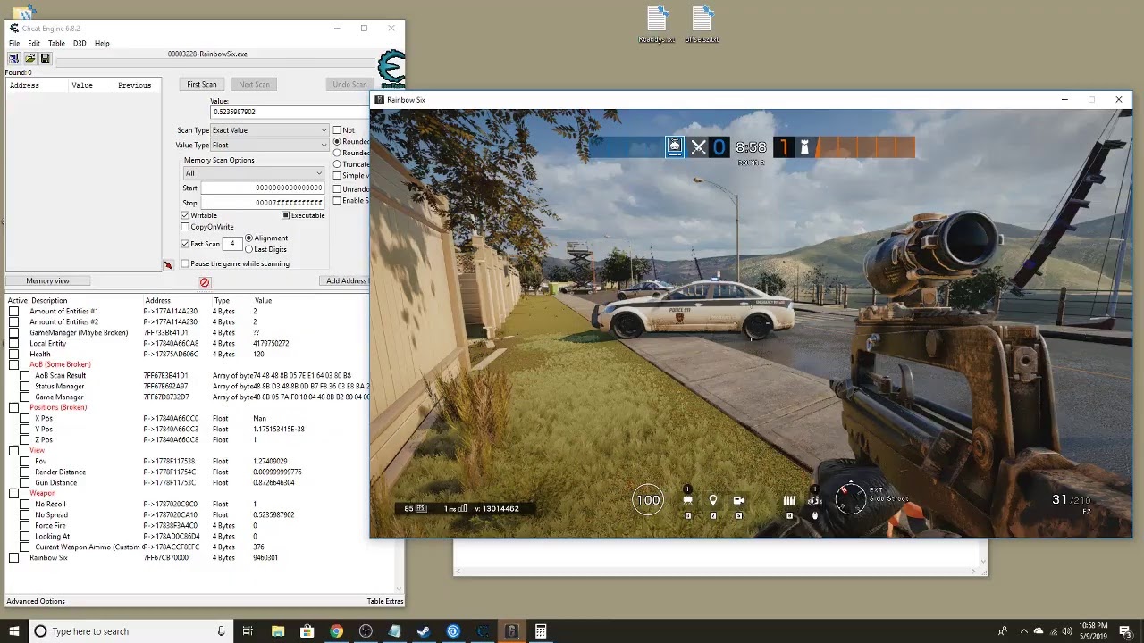 My Cheat Table for R6S, FOV, NR, NS, Etc.