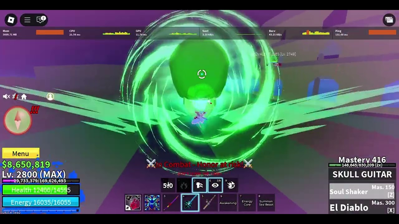 قتال بفاكهه الكتسوني في بلكس فروت pvp with kitsune  fruit in blox fruit