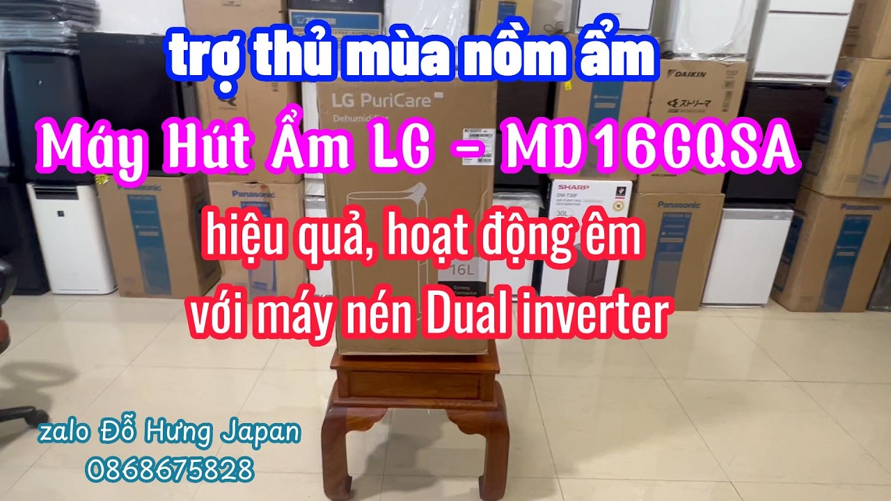 Máy Hút Ẩm LG MD16GQSEO - Hoạt động êm với máy nén công nghệ Dual inverter