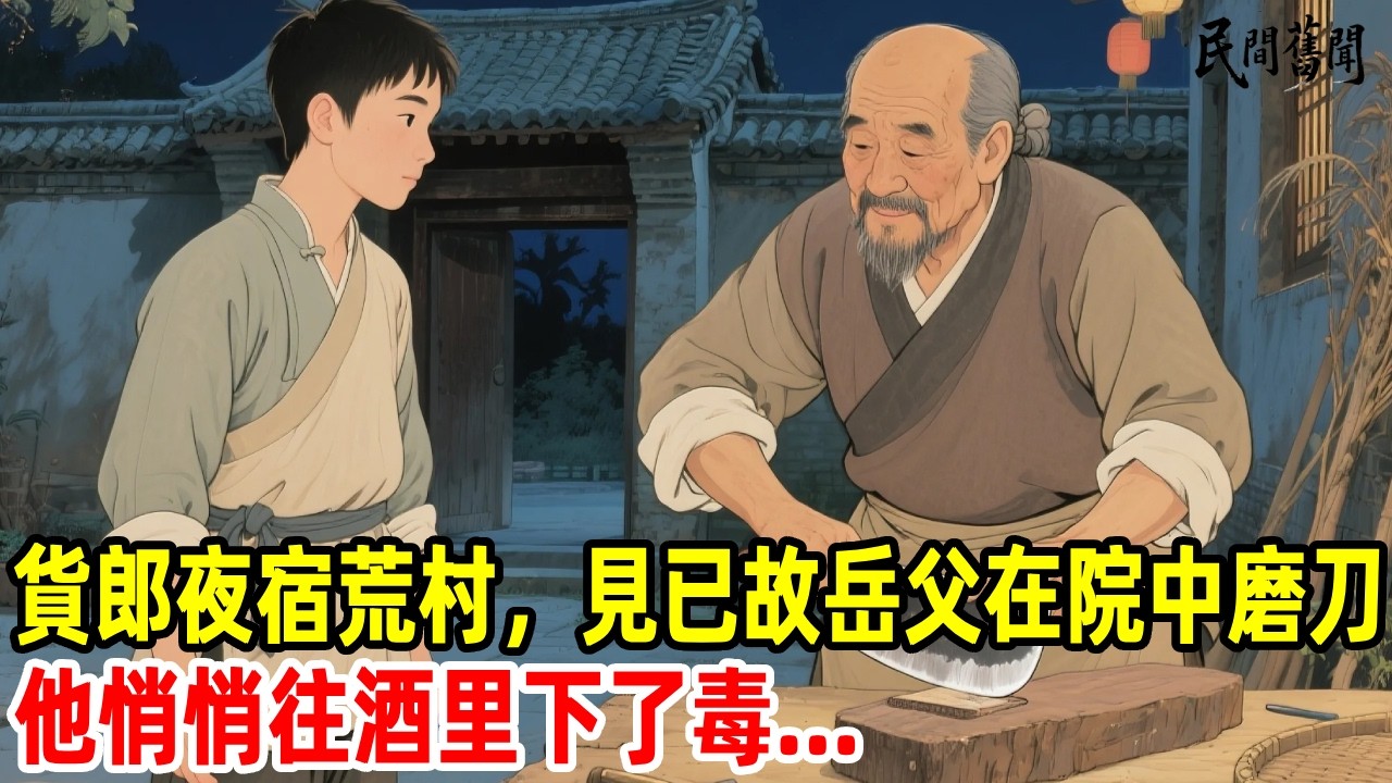 貨郎夜宿荒村，見已故岳父在院中磨刀，他悄悄往酒里下了毒...#民間舊聞#民間故事 #懸疑 #原創 #故事分享