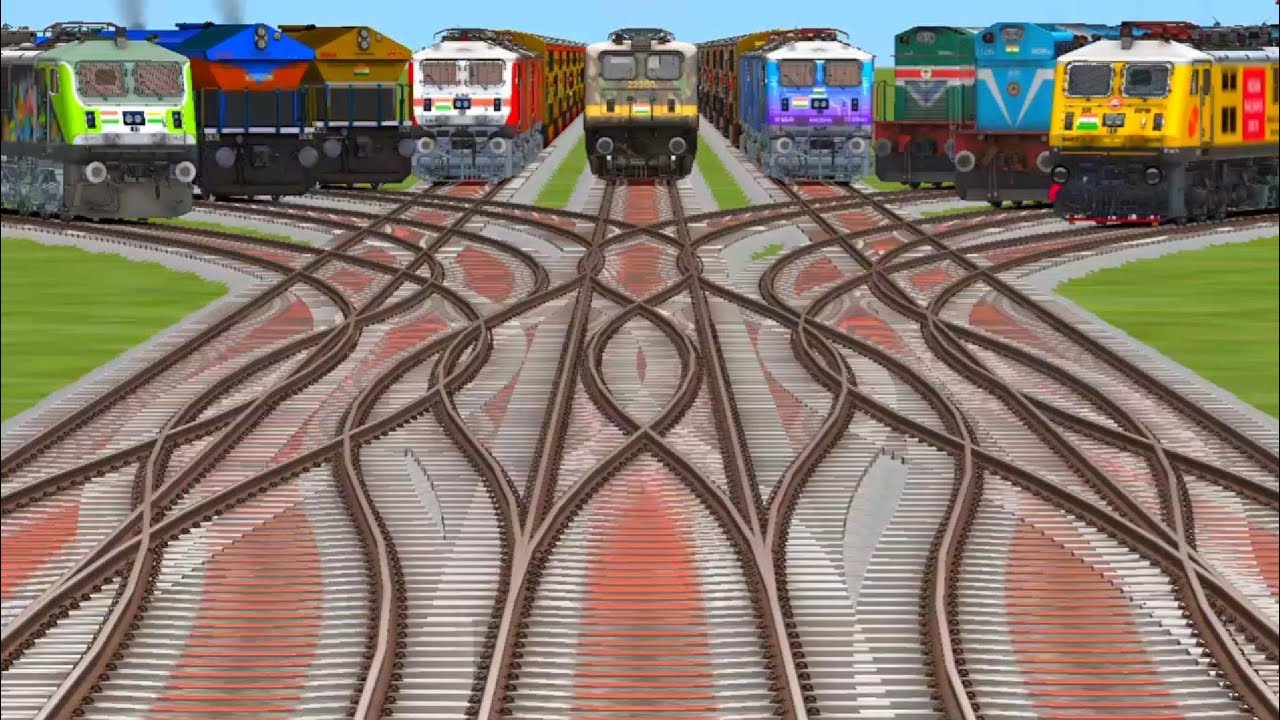 Indiana and electri forest route change running dijle engine and metro station crossing railway rail