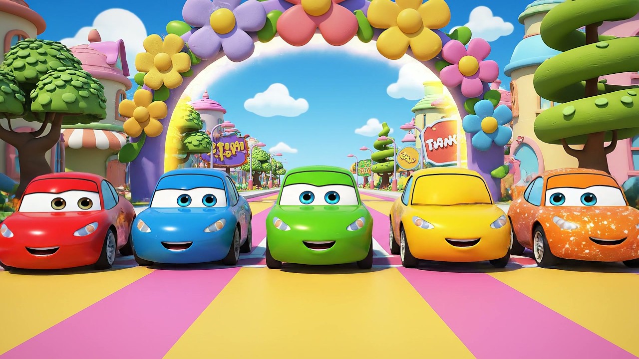 Cinco Pequeños Coches de Juguete Zoom Zoom | Carreras y Canciones de Coches para Niños