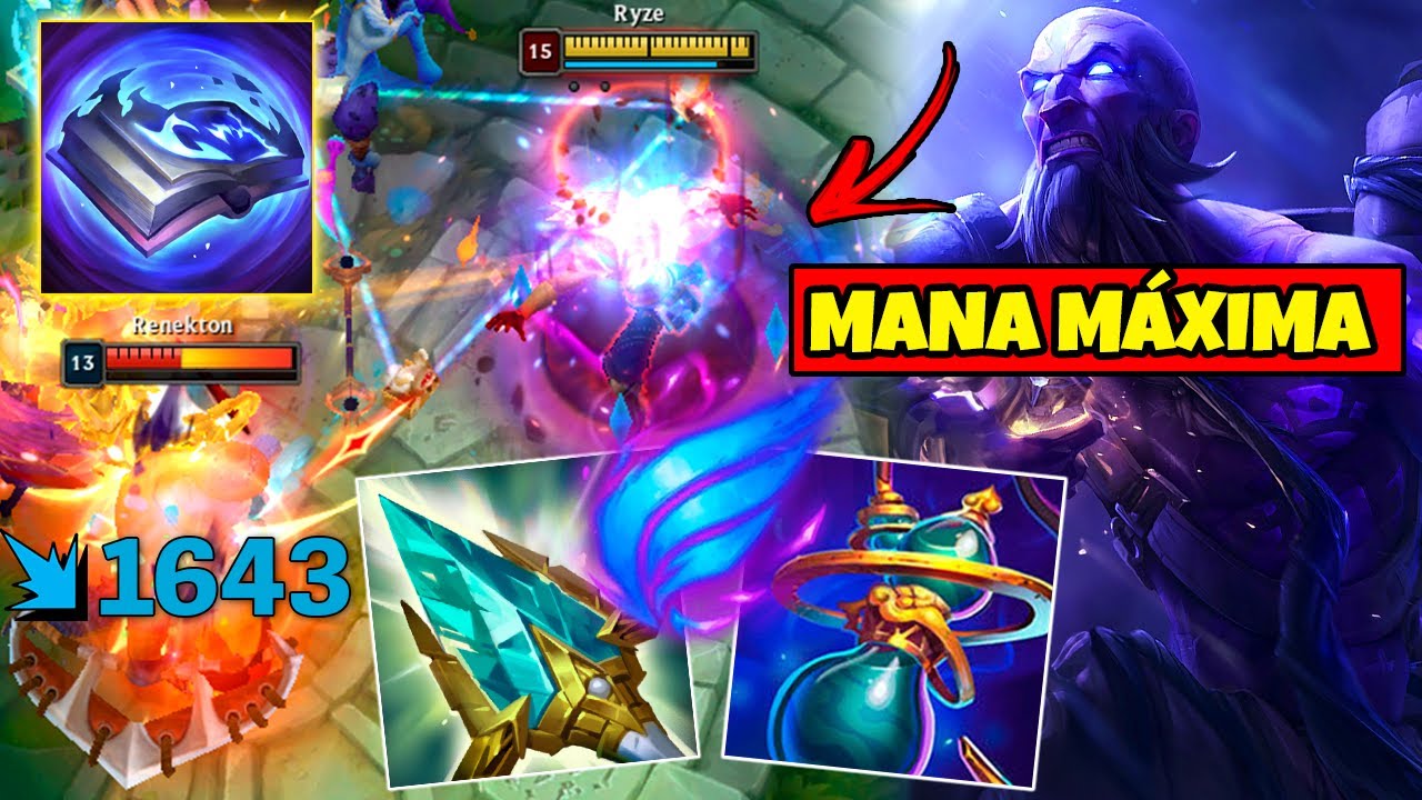 CAÇANDO INIMIGOS NA BASE DE RYZE COM O MÁXIMO DE MANA POSSÍVEL