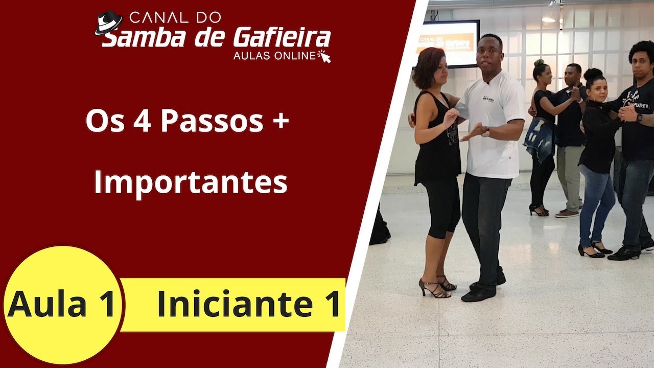 AULA 1 - Samba de Gafieira -Os 4 passos Iniciante + importantes do Samba de Gafieira+Dicas do abraço