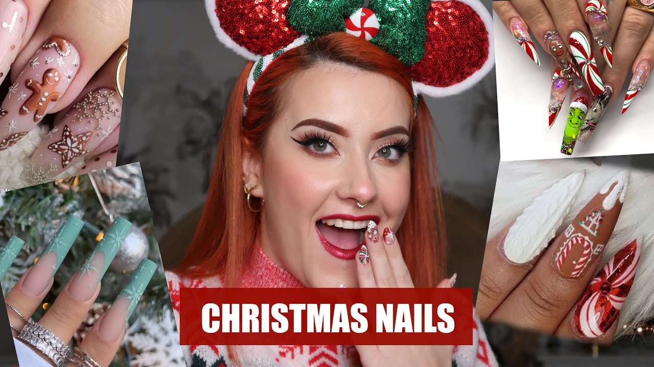 UÑAS NAVIDEÑAS CORTAS| MIS SEGUIDORES ELIGEN MIS UÑAS
