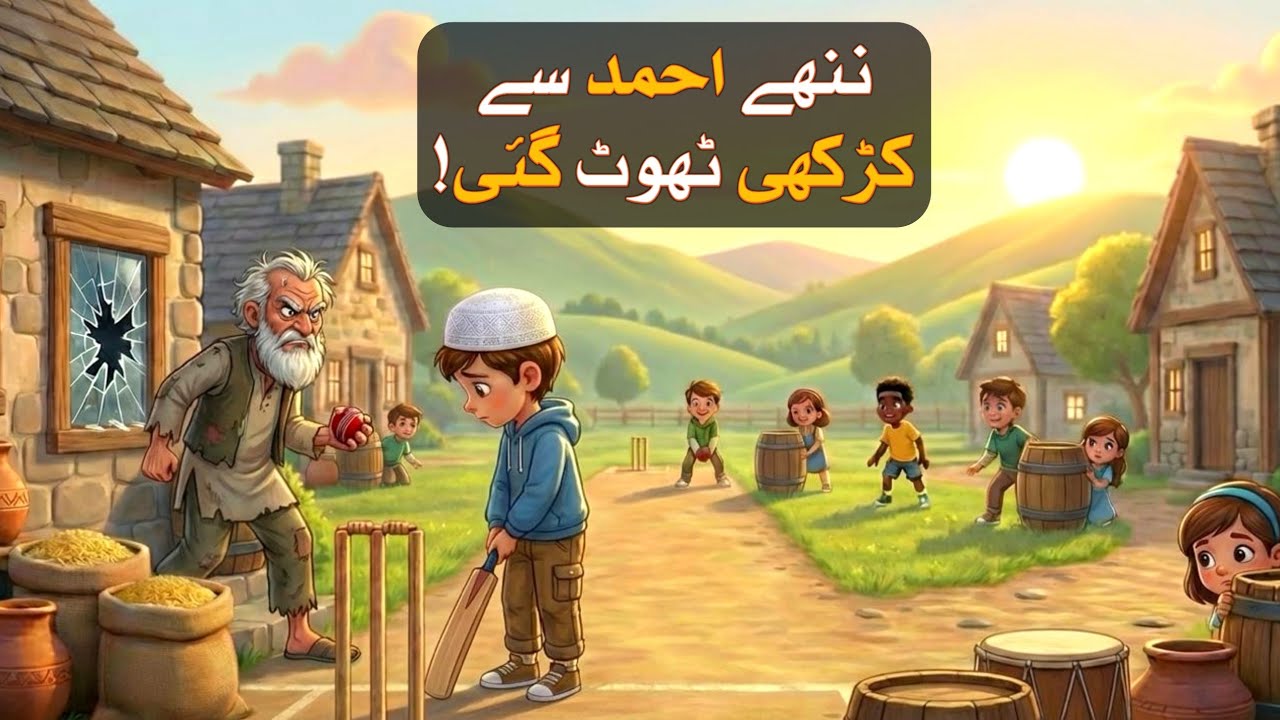 Ahmad ne Shesh Torha | کرکٹ کے دوران احمد سے کڑکھی ٹوٹ گئی 😬| Kids Cartoon Stories Urdu/Hindi