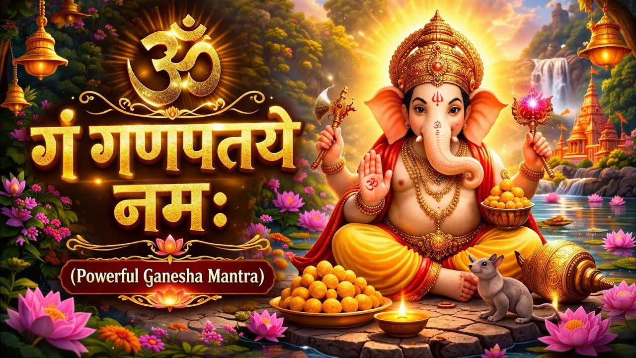 ॐ गं गणपतये नमः | Om Gam Ganapataye Namaha | Powerful Ganesha Mantra