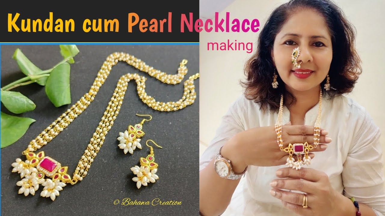 Kundan Neklace making  | Tutorial of making traditional kundan cum pearl set | 73046 59727 | Hindi