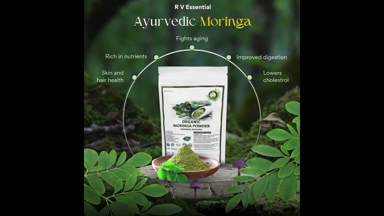 R V Essential Organic Moringa Powder- Moringa Oleifera Moringa Leaf Powder