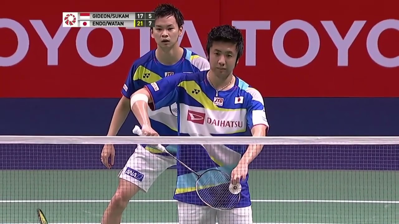 Yuta Watanabe Hiroyuki Endo VS Kevin Sanjaya Marcus Fernald Gideon.渡辺勇太 遠藤博之 VS ケビン・サンジャヤ マーカス・フェルナル