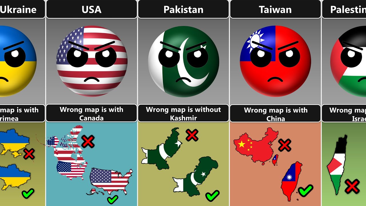 25 Countries 25 Wrong Maps [Countryballs]