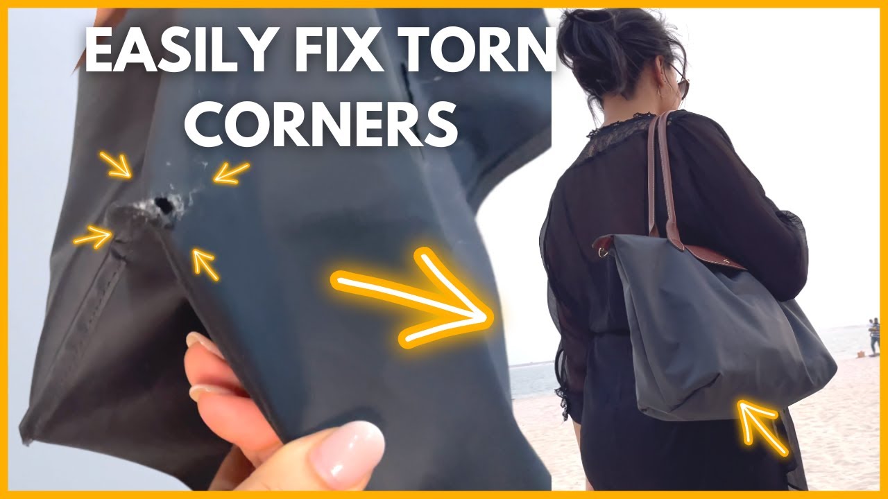 TORN BAG CORNERS FIXED IN MINUTES ✅  || DIY Longchamp Le Pliage Bag Repair