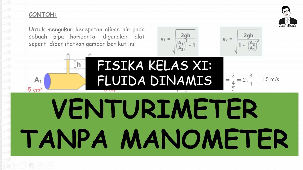 FISIKA KELAS XI - VENTURIMETER TANPA MANOMETER || FLUIDA DINAMIS