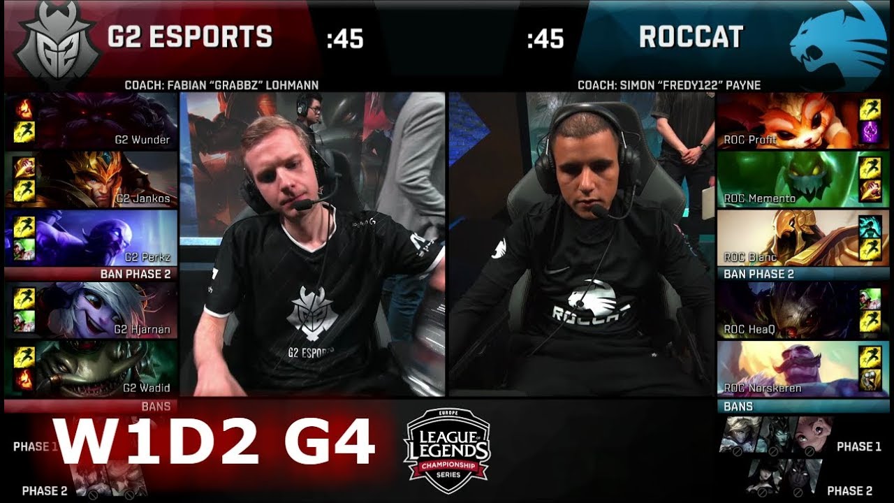 G2 eSports vs ROCCAT | Week 1 Day 2 of S8 EU LCS Spring 2018 | G2 vs ROC W1D2 G4