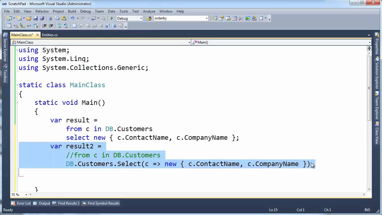 C# LINQ - Projections