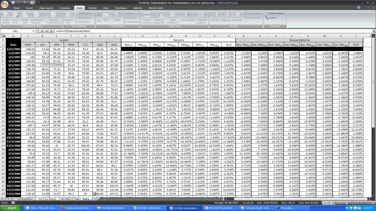 Generating the Variance-Covariance Matrix