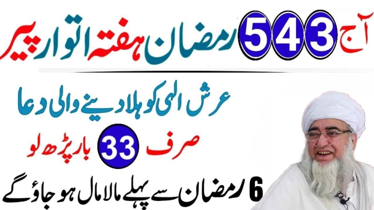4, 5 Ramzan (Hafta, Itwar, Peer) 33 Baar Arsh Ko Hila Dene Wali Tasbeeh | Powerful Wazifa 2026