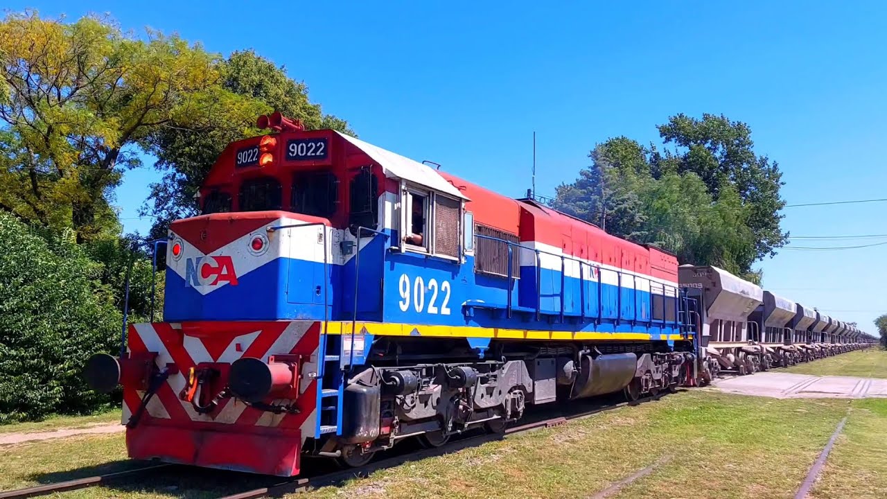 [4K] Tren cargado de NCA con la EMD GT-22CW 9022 pasando por Marcos Juárez!!!!!!