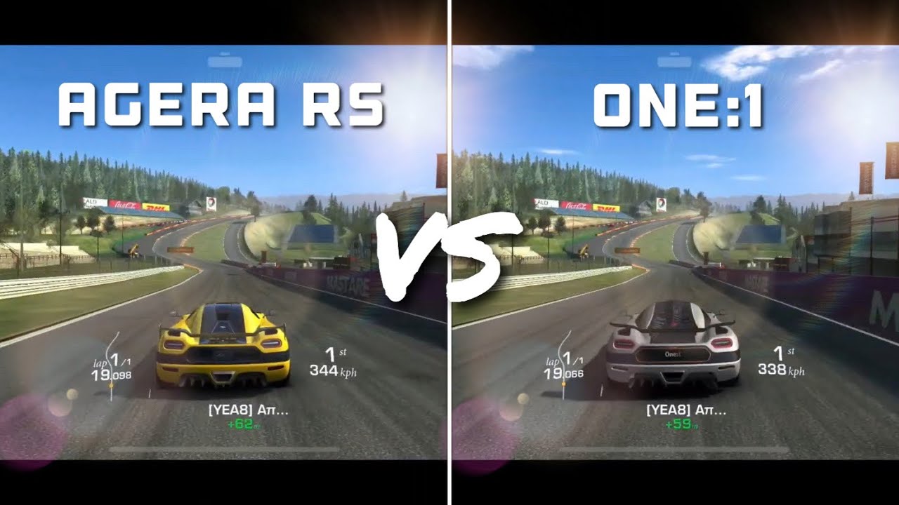 Real Racing 3 Koenigsegg Agera RS vs Koenigsegg One:1