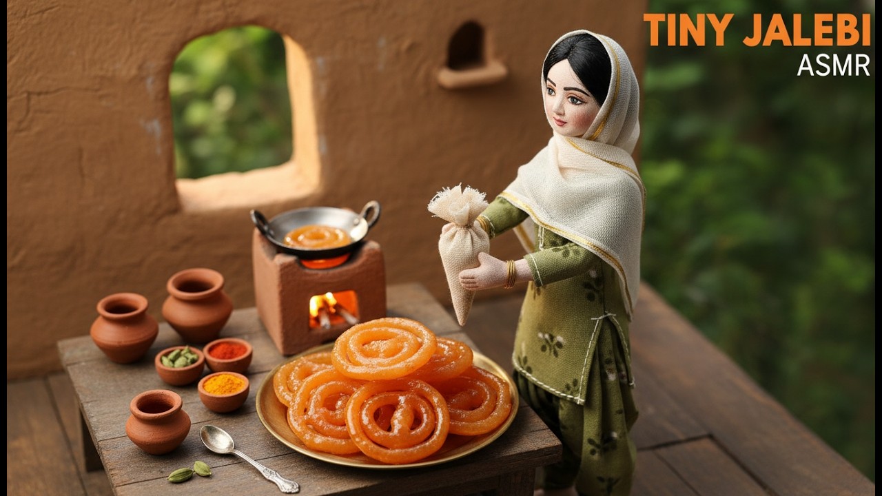 Miniature Doll Jalebi Cooking ASMR | Pakistan Village Tiny Kitchen Sweet