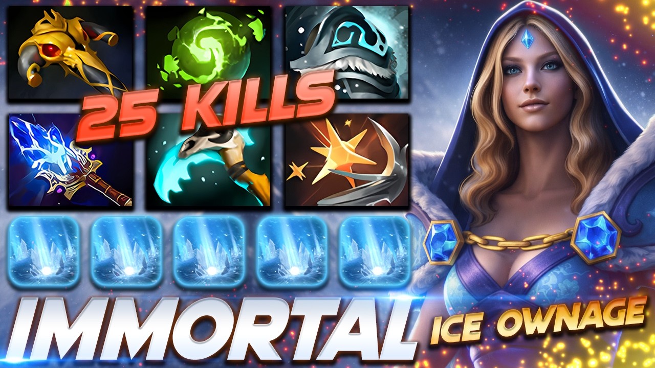 Crystal Maiden 25 KILLS - ICE OWNAGE - Dota 2 Pro Gameplay [Watch & Learn]